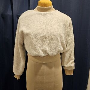 Size M Fabletics Crop Sherpa Sweater